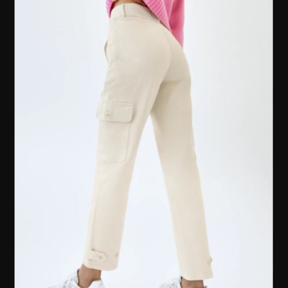 ARITZIA WILFRED FREE MODERN CARGO PANT HIGH WAISTED IN GREEN SIZE 4 - Picture 4 of 4